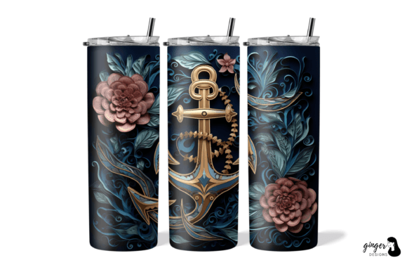 3D Anchor Flowers 20oz Tumbler: A Digital Design for Creative and Practical Use
