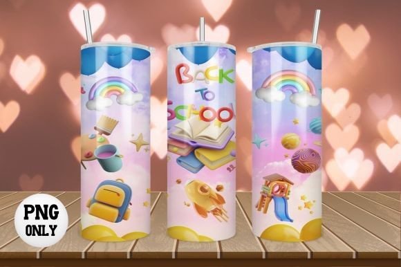3D Back to School Tumbler Wrap: A Digital Design for Customized Drinkware