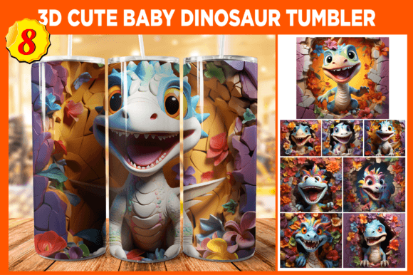 3D Cute Baby Dinasour 20oz Tumbler Wrap and Other Creative Sublimation Options