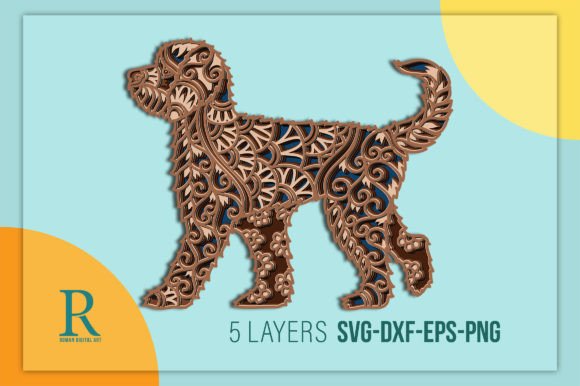 3D Goldendoodle Mandala SVG Multilayered: A Creative Digital Artwork for Diverse Applications