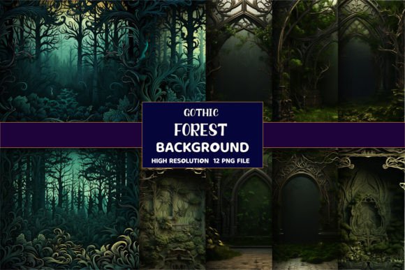 3D Gothic Forest Backgrounds for Creative Projects
