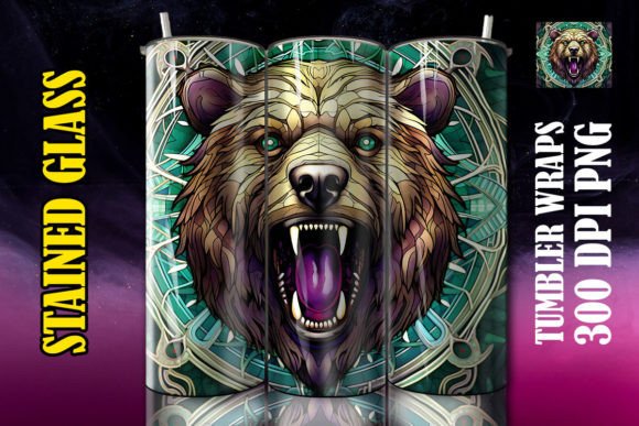 3D Grizzly Bear Mystical Tumbler: A Unique Digital Design for Custom Creations