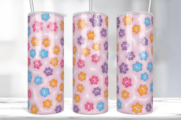 3D Inflated Paw Pets Tumbler Wrap: A Unique Option for Custom Tumbler Designs