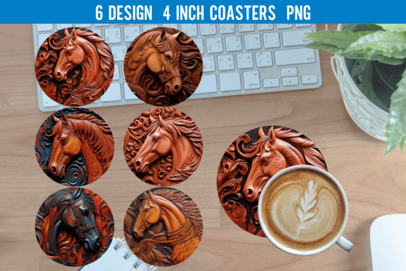 3D Leather Horse Round Coaster Sublimati: A Creative and Practical Design Solution
