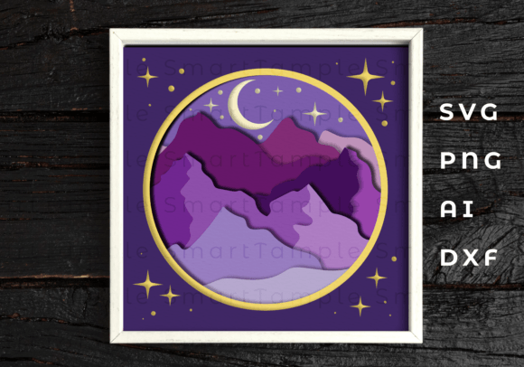 3D Mountain Shadow Box Svg, Paper Cut: A Versatile Digital Design for Creative Projects