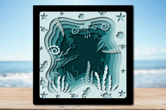 3D Ocean Shadowbox SVG