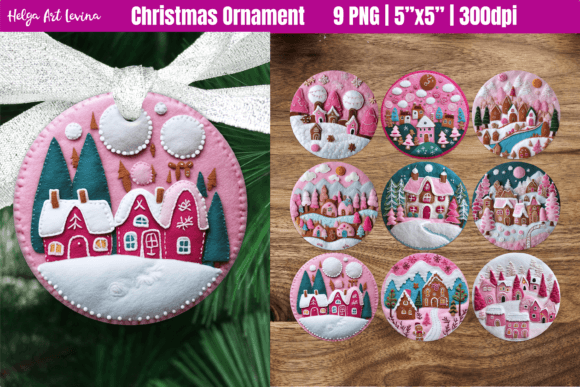 3D Pink Christmas Ornament PNG