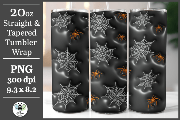 3D Spiderwebs Halloween Tumbler Wrap