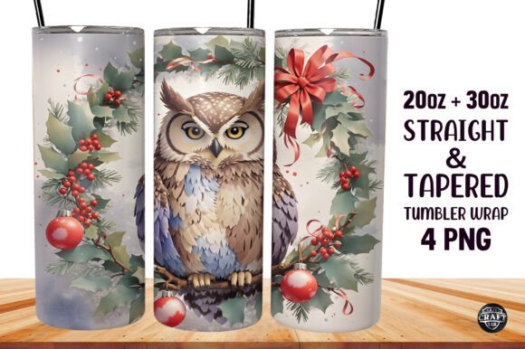 3D Tumbler Wraps Watercolor Owl Christmas: A Creative Solution for Custom Drinkware