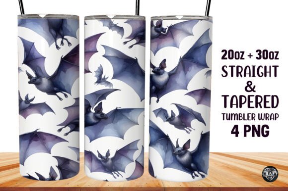 3D Watercolor Bat Tumbler Wraps 20oz Sub