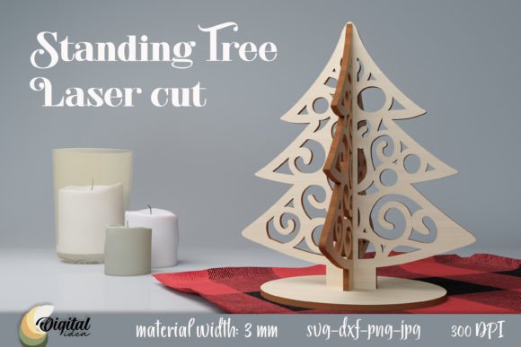 3D Wooden Decoration Laser Cut. XMas SVG