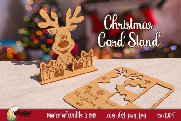 Christmas Card Stand Laser Cut 3D