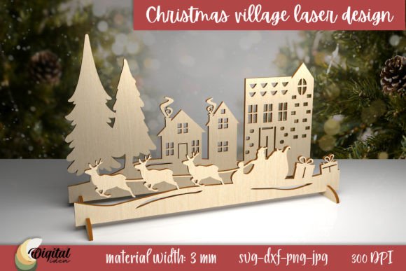 Christmas Village Laser Cut. 3D Decor: A Creative Solution for Festive Design