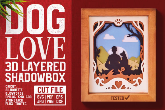 Dog Love 3D Shadow Box SVG Cut File: A Creative Journey for Pet Lovers