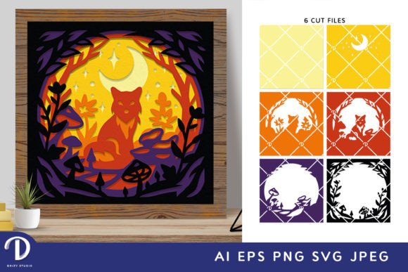 Fox in Enchanted Forest 3D Shadow Box