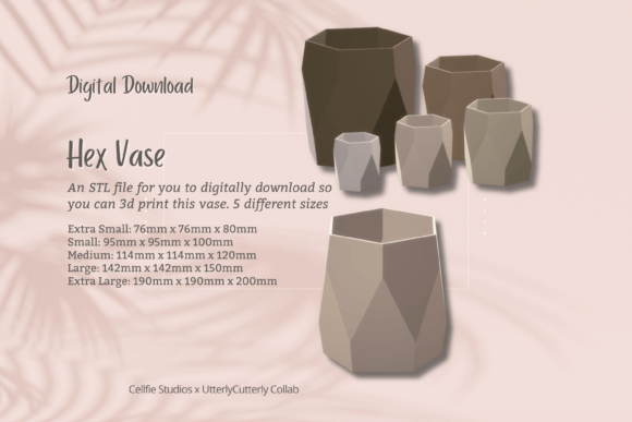 Geometric Hex Vase Planter 3D Print STL File: A Modern Solution for Organized Living