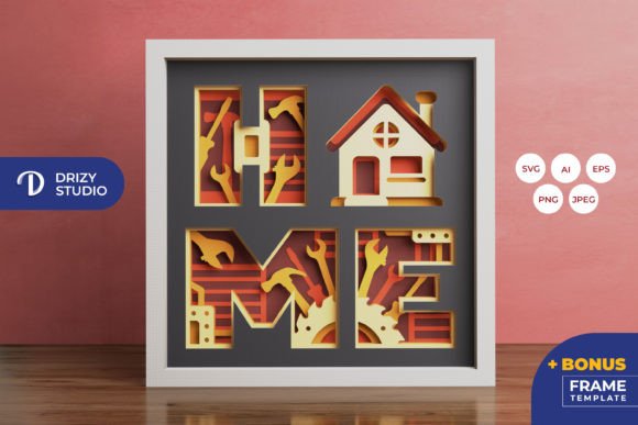 HOME Crafting Tools 3D Shadow Box