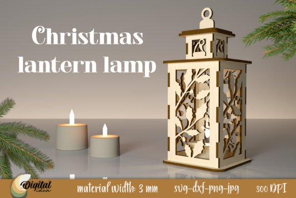 Lantern 3d. Christmas Lantern Laser Cut
