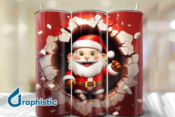 Santa 3D Smash Wall Art Background 08: A Creative Resource for Digital and Print Projects
