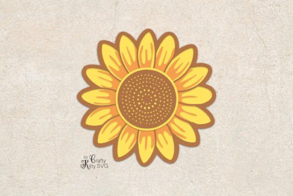 Sunflower 3D Layer Flower SVG Cut File: A Versatile Digital Craft Template